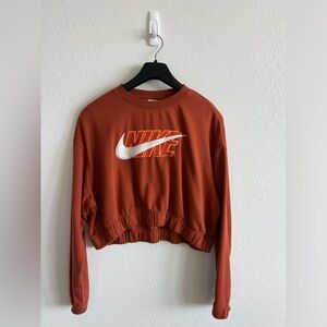 Nike Women's Rust Cropped Top crewneck sweatshirt